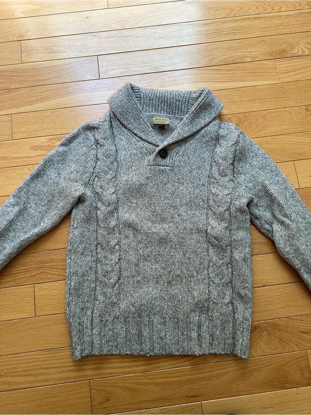 Shawl collar sweater from Sonoma